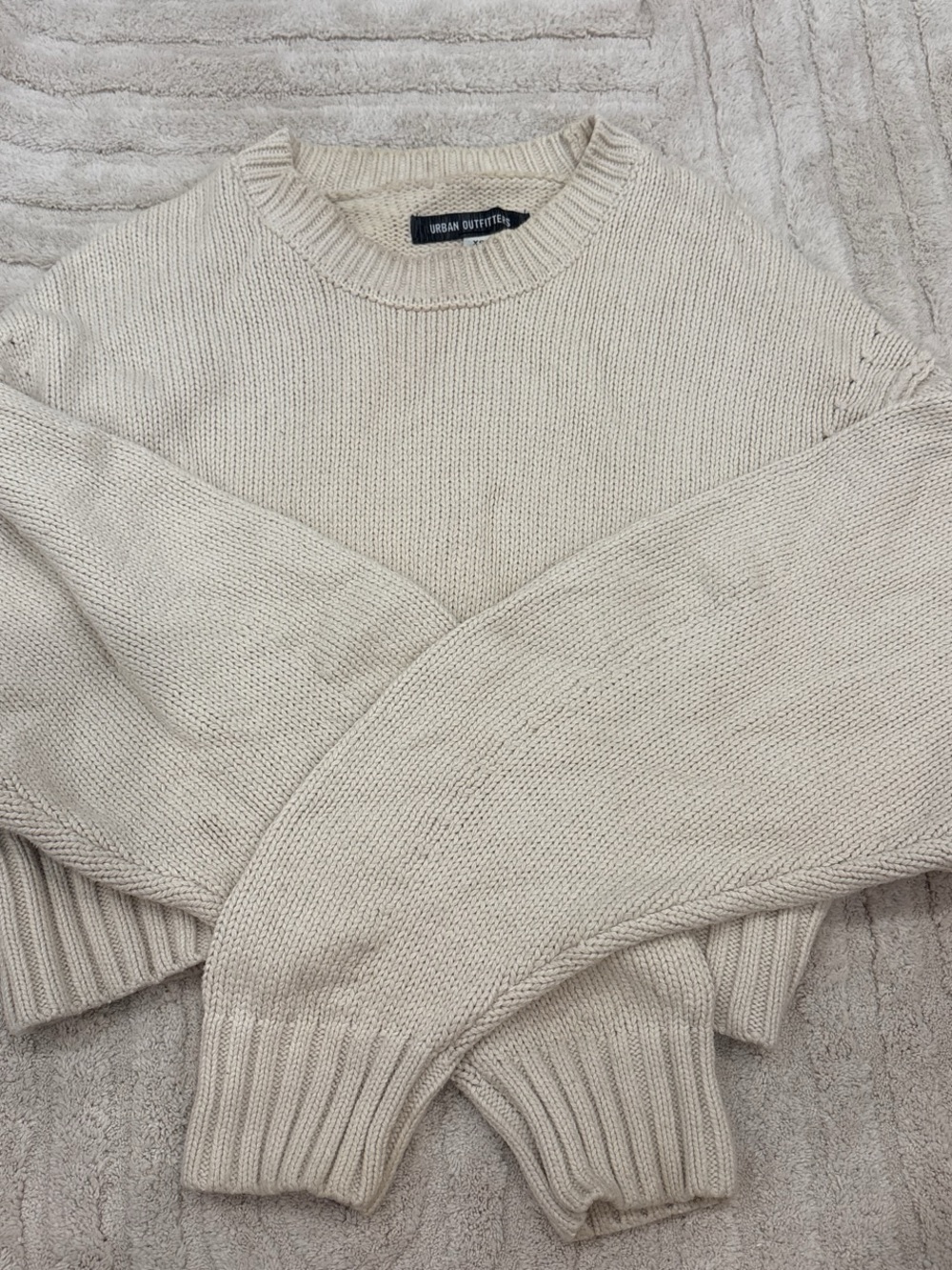 Urban Outfitters Cream Crewneck Knit Sweater